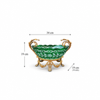 Emerald Green Cut Crystal Centerpiece With Gilt Bronze
