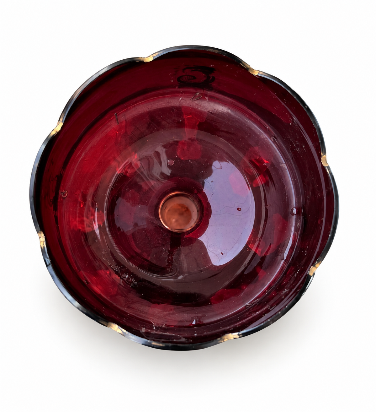 Pair of Antique Bohemian Ruby Glass Mantel Lustres with Crystal Prisms