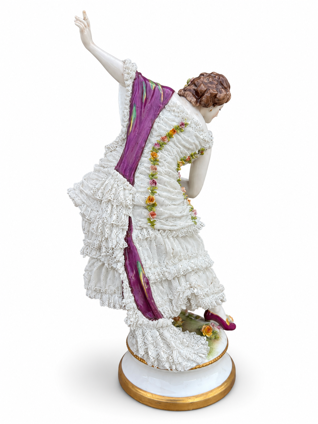 Meissen Porcelain Lace Dancing Lady Figurine