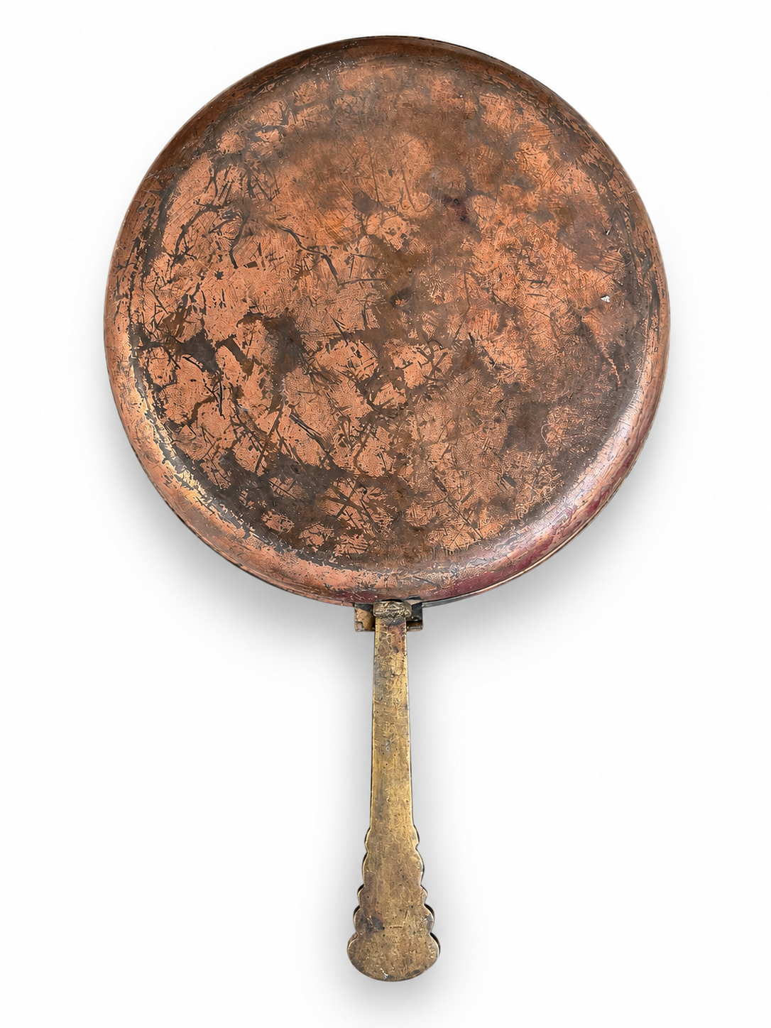 Islamic Silver-Inlaid Copper Pan with Girih Arabesque Decoration