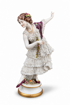 Meissen Porcelain Lace Dancing Lady Figurine