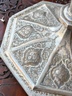 Large Persian Isfahan Hand Engraved Silver Candelabrum. 84 Standard