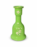 Antique Green Glass Narghileh / Hookah Base with Hand Painted Floral Decoration