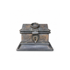 Antique Islamic Engraved Metal Casket with Arabic Calligraphy. Mamluk Revival Style