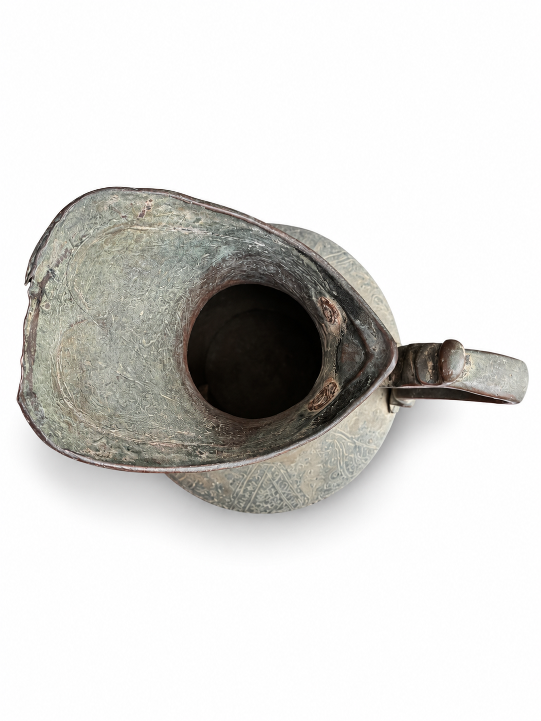 Antique Hand Engraved Copper Ewer