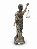 Lady Justice Bronze Figurine After Moreau, French Neoclassical Sculpture