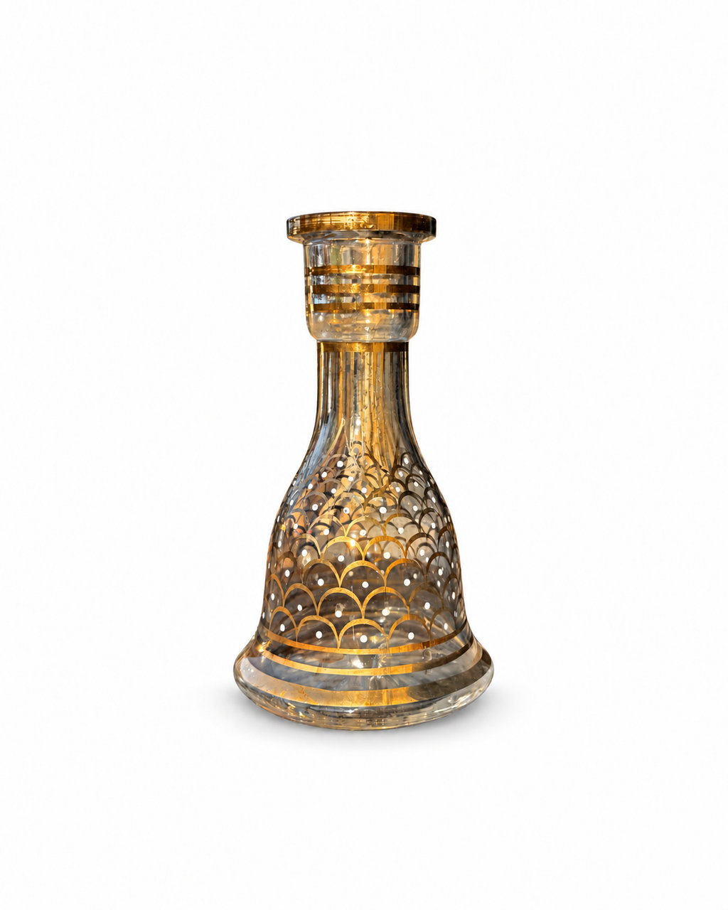 Vintage Hookah / Shisha Glass Nargileh Vase, Gold Gilt, 27 cm