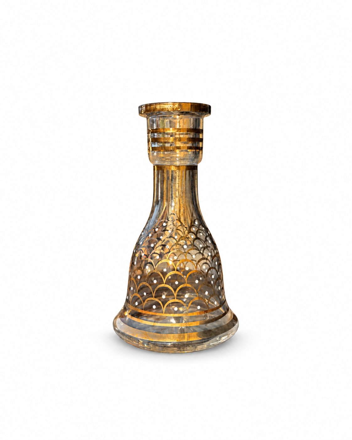 Vintage Hookah / Shisha Glass Nargileh Vase, Gold Gilt, 27 cm