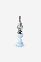 Antique French Opaline Glass Oil Lamp