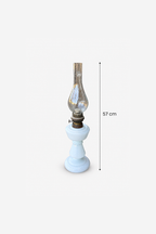 Antique French Opaline Glass Oil Lamp