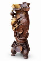 Chinese Carved Soapstone (Steatite) Lotus Vase, Qing Dynasty