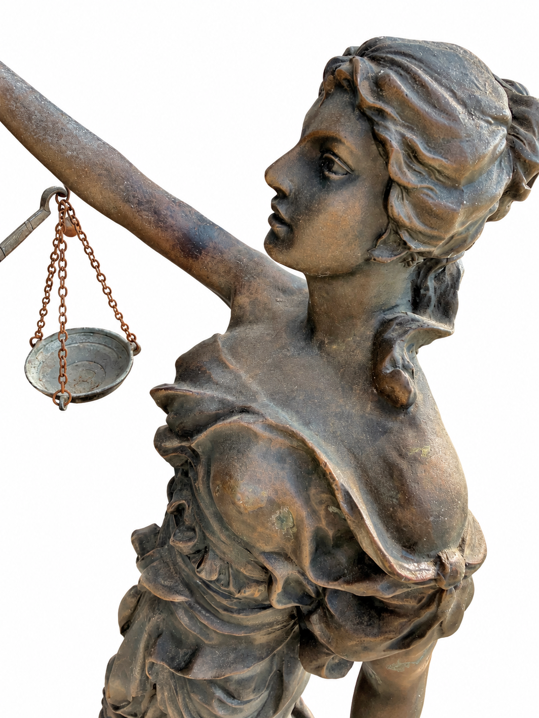 Lady Justice Bronze Figurine After Moreau, French Neoclassical Sculpture