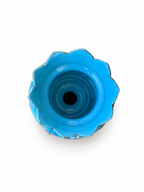 Pair of Turquoise Opaline Glass Mantle Lustres with Crystal Drops