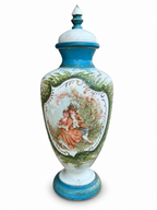 Antique Meissen Porcelain Three Piece Garniture Set with Romantic Courting Scenes