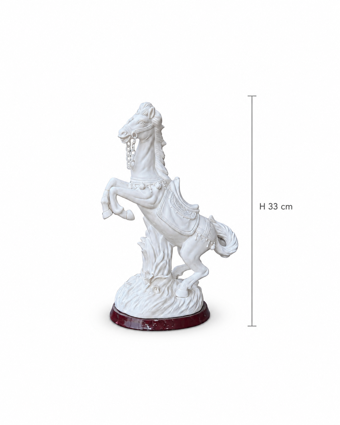 Large Chinese White Porcelain Rearing Horse Sculpture  Blanc de Chine Style, Marked.