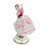 Volkstedt Porcelain Lace Dancing Ballerina Figurine, Large