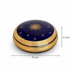 Limoges Porcelain Box Cobalt Blue & Gold Star Motif