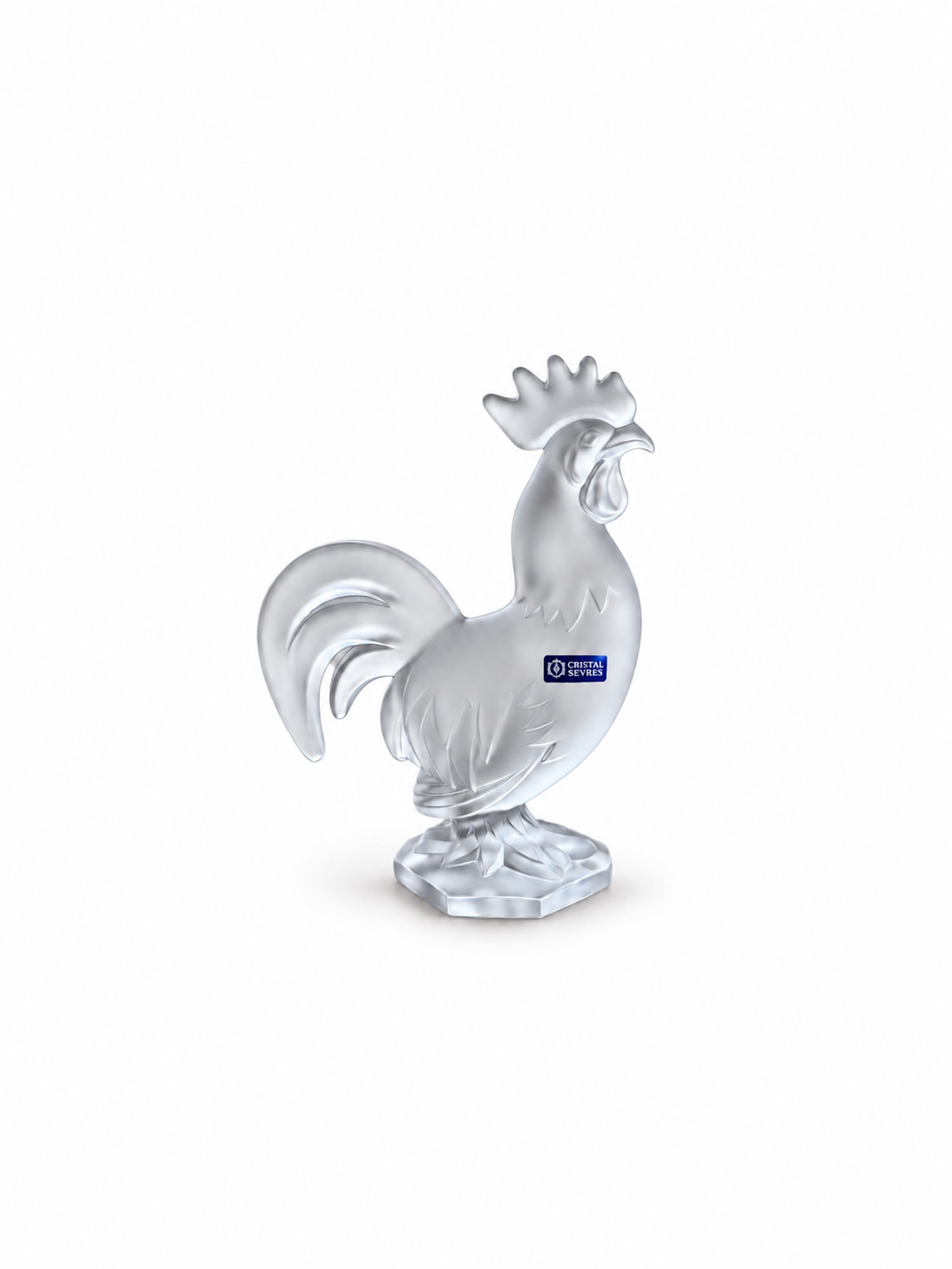 Cristal de Sèvres Frosted Crystal Rooster Figurine (Coq)