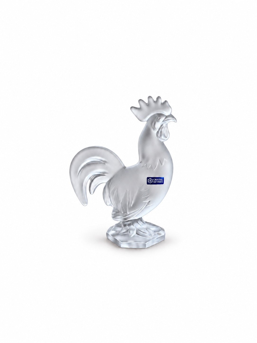 Cristal de Sèvres Frosted Crystal Rooster Figurine (Coq)