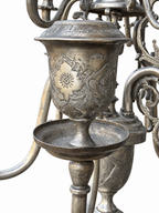 Large Persian Isfahan Hand Engraved Silver Candelabrum. 84 Standard
