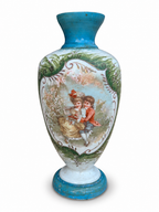 Antique Meissen Porcelain Three Piece Garniture Set with Romantic Courting Scenes