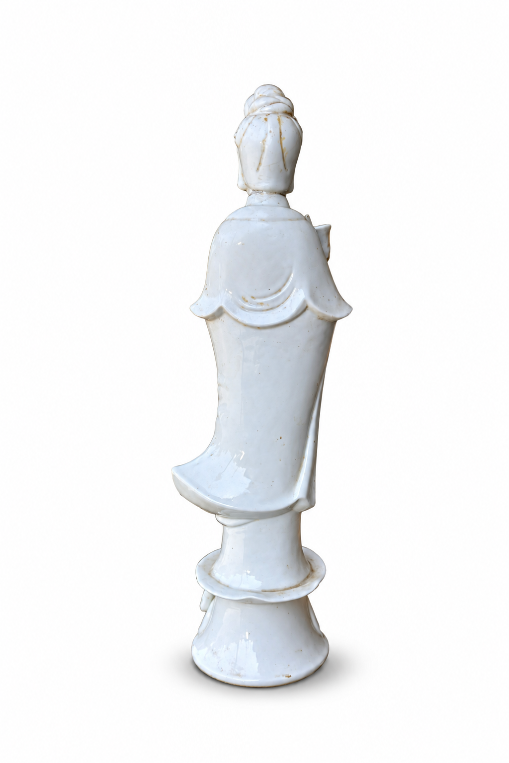 Chinese Blanc de Chine Guanyin Figure with Lotus