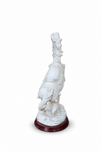 Large Chinese White Porcelain Rearing Horse Sculpture  Blanc de Chine Style, Marked.