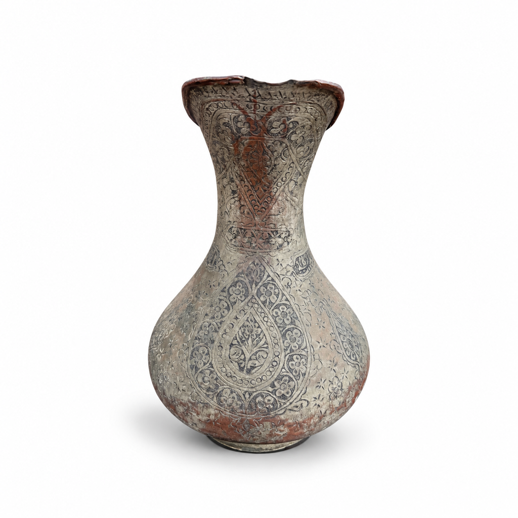 Antique Hand Engraved Copper Ewer