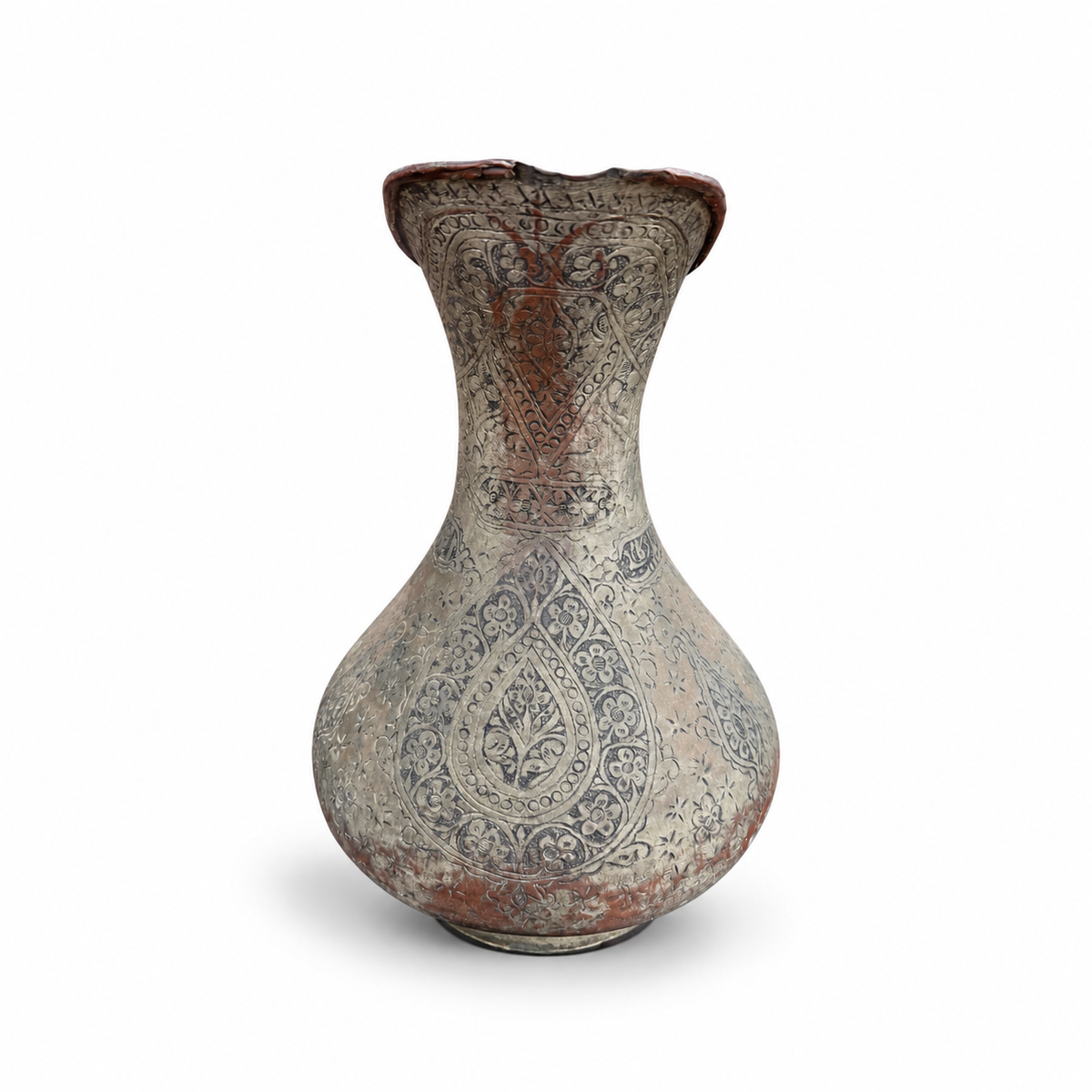 Antique Hand Engraved Copper Ewer