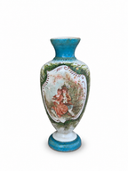 Antique Meissen Porcelain Three Piece Garniture Set with Romantic Courting Scenes
