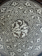 Islamic Silver-Inlaid Copper Pan with Girih Arabesque Decoration