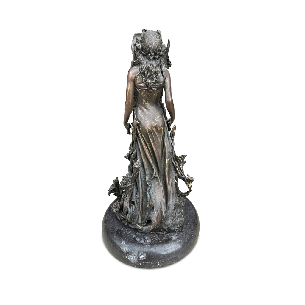 Art Nouveau Style Bronze Flora Figure on Marble Base