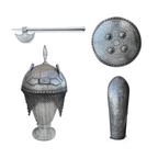 Indo Persian Silver Koftgari Armour Set