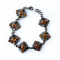 Vintage Baltic Amber & Silver Bracelet