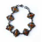 Vintage Baltic Amber & Silver Bracelet