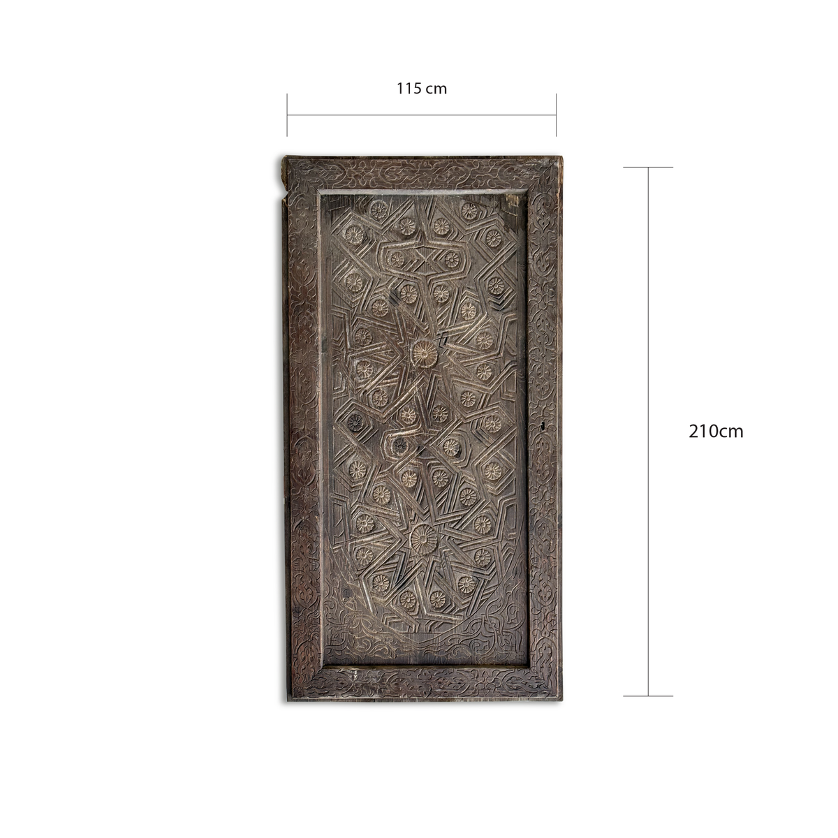 Antique Hand Carved Solid Wood Door Panel