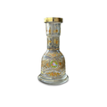 Glass argileh base with colorful floral motifs and gold-toned decoration