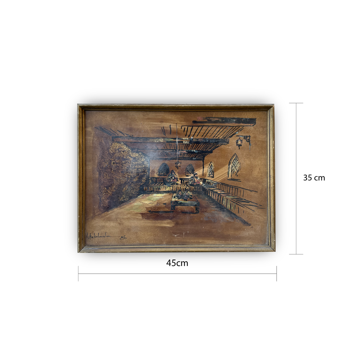 H. Bekdash – Traditional Damascus Interior with dimensions 45x35cm