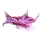 Vintage Egermann Pink Bohemian Art Glass Centerpiece