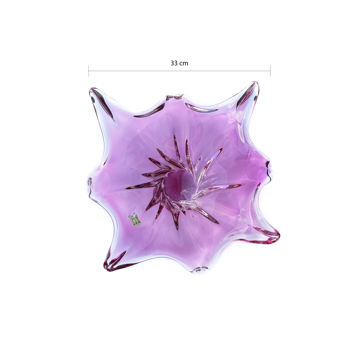 Vintage Egermann Pink Bohemian Art Glass Centerpiece