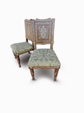 Mother of pearl inlaid chair – side profile detail