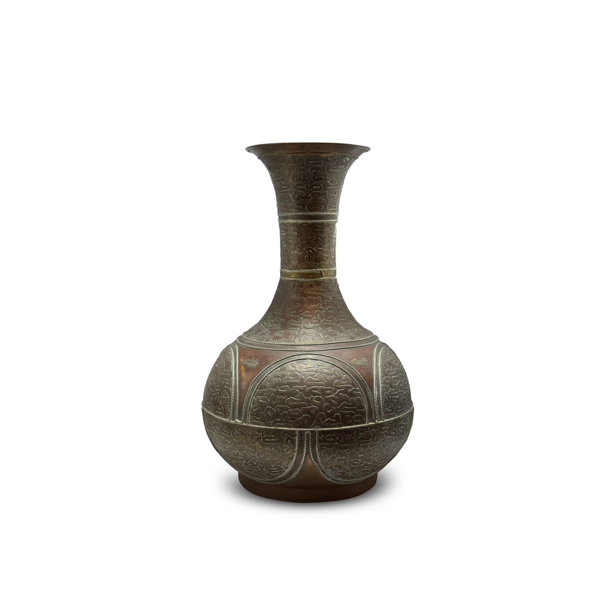 Antique Mamluk Revival Copper Vase with Arabic Calligraphic c.1900
