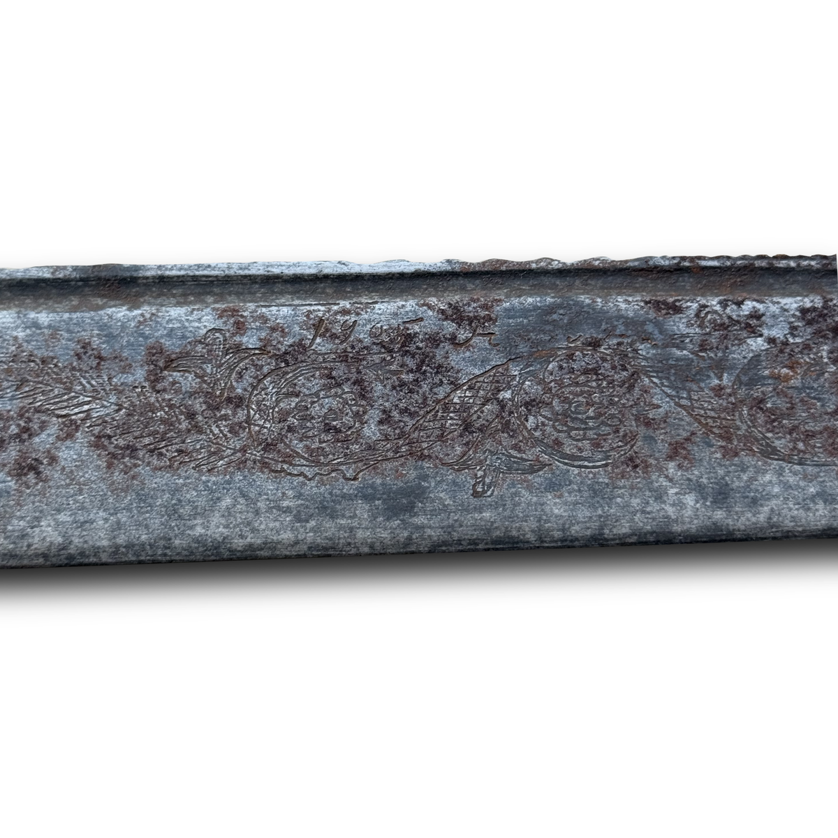 Antique Levantine Ottoman Period Knife with French Inscribed Blade & Scabbard, c. 1880–1920