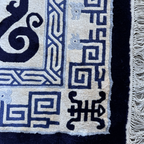 Vintage Tianjin Handmade Silk Carpet Dragon & Clouds, China