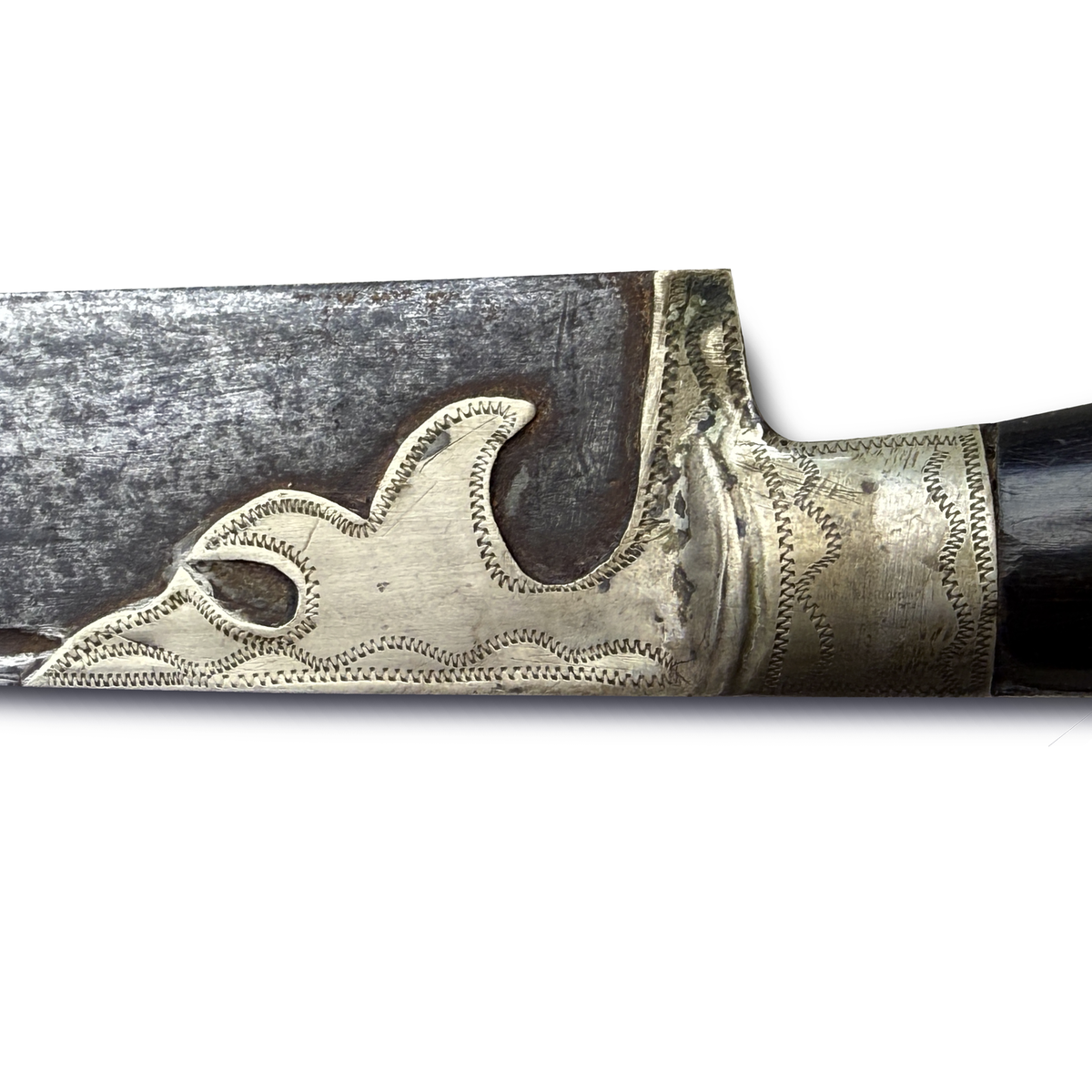 Antique Levantine Ottoman Period Knife with French Inscribed Blade & Scabbard, c. 1880–1920