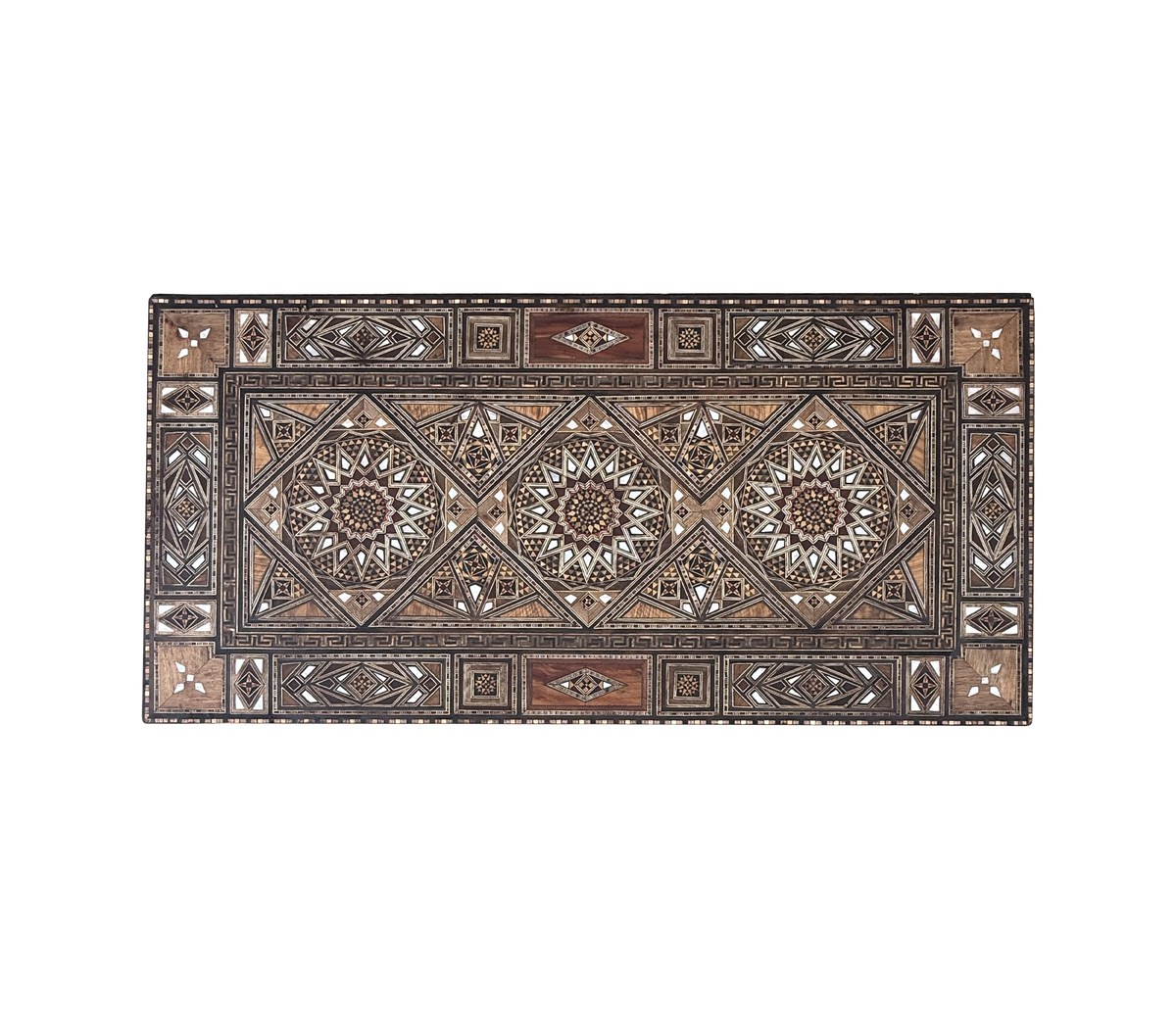 Antique Syrian Damascus Marquetry & Mother of Pearl Multi Game Table Early 20th Century