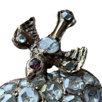 Vintage Ottoman Style 14K Gold Heart Pendant with Natural Diamonds