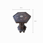 Vintage Hand Carved Hexagonal Wooden Side Table with Mother of Pearl Inlay
