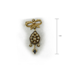 Antique 14K Gold Diamond & Blue Enamel Bow Pendant Brooch