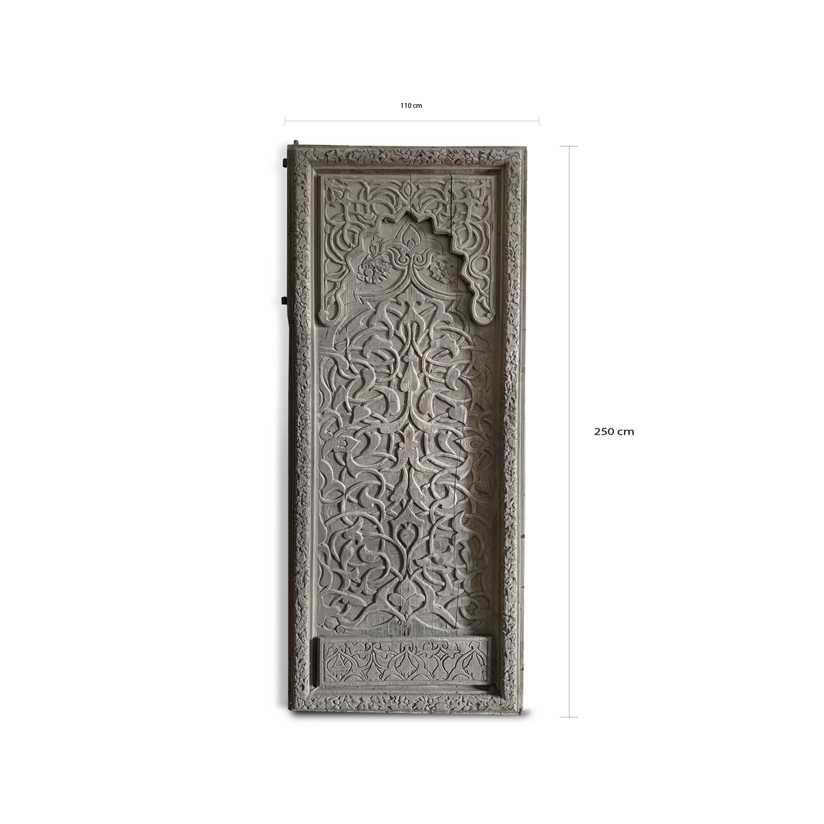 Large Hand Carved Wooden Architectural Panel / Door Floral & Arabesque Decoration